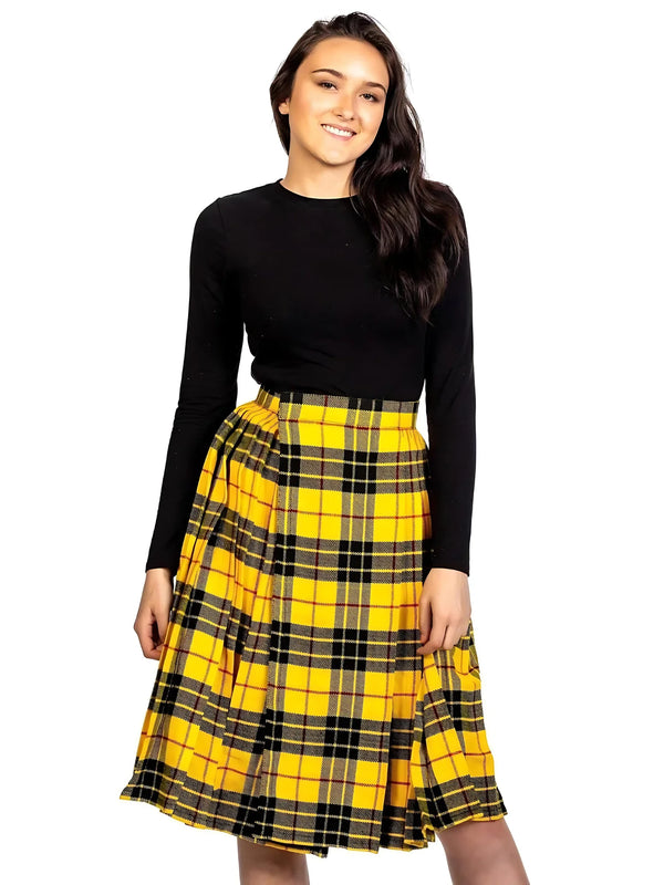 Tartan Pleated Midi Skirt